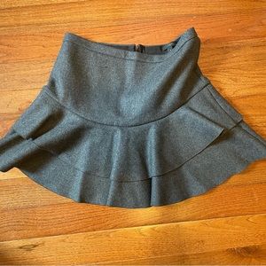 J.Crew Grey Flounce Skirt Size 8
